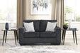 Dark Gray Modern Loveseat with 2 Accent Pillows