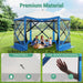 12X12 Pop up Canopy Gazebo, Outdoor Canopy Tent Screen House with 6 Sidewalls and Netting for Camping, Waterproof, UV Resistant, Ez Set-Up Party Tent with Carrying Bag and Ground Stakes,Blue