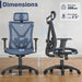 Ergonomic Office Chair with 3D Headrest, T23 High Back Mesh Desk Chair with Adjustment Lumbar Support & 3D Armrests, Chair, Big and Tall Swivel Computer Chair for Home Office, Gaming