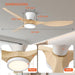 52 Inch Ceiling Fans with Lights and Remote, Flush Mount Low Profile Ceiling Fan with Reversible DC Motor ABS Blades for Bedroom Living Room Kitchen Light Oak Finish