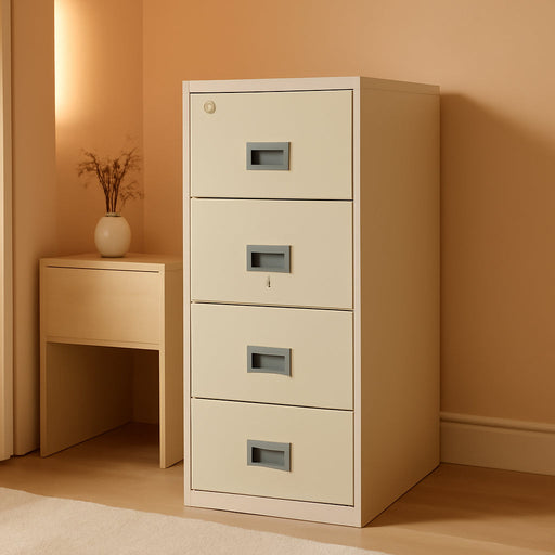 Patriot Vertical 4 Drawer Legal & Letter Fire Safe File Cabinet, Key Lock, 1 Hour Fire Rated UL Rated & Water Resistant, USA Made, Parchment