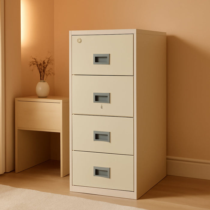 Patriot Vertical 4 Drawer Legal & Letter Fire Safe File Cabinet, Key Lock, 1 Hour Fire Rated UL Rated & Water Resistant, USA Made, Parchment