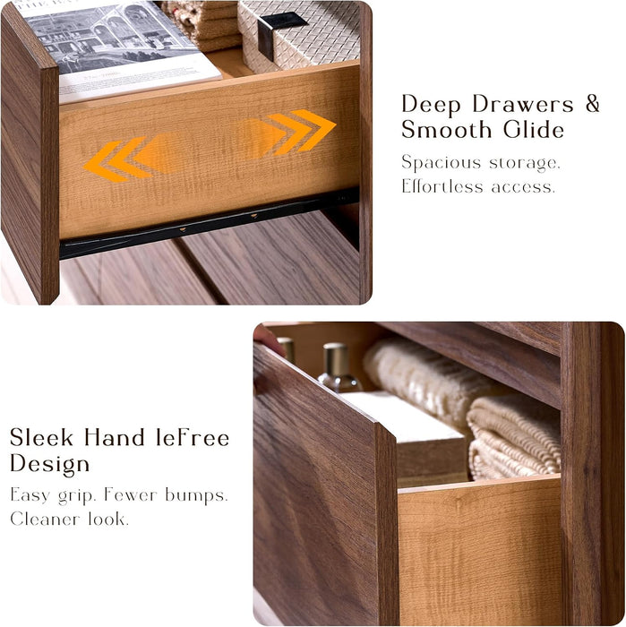 60 Inch 6 Drawer Dresser for Bedroom, 20" Depth for More Storage
