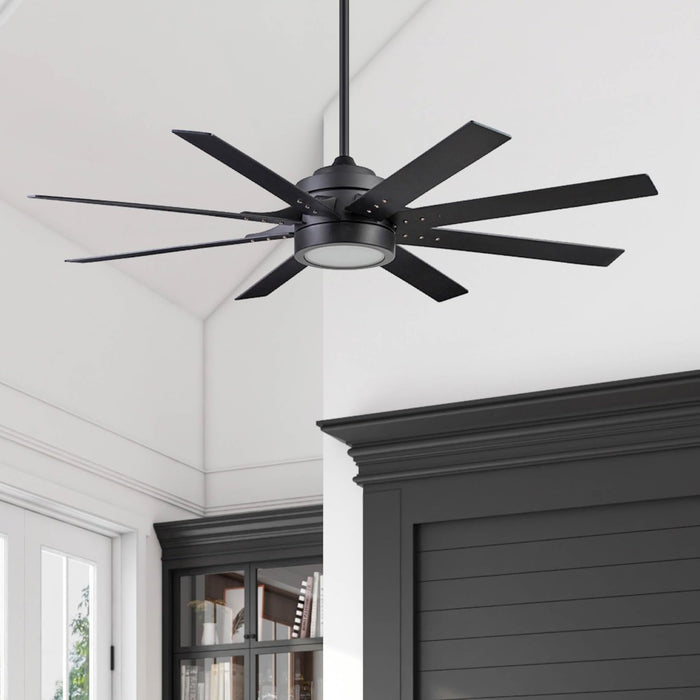 Ceiling Fans Xerxes Modern 62 Inch Ceiling Fan with Light, Remote Control Fan, LED Indoor Fan with 8 Blades, Matte Black and Ash Blade Finish Options, Matte Black (51473-01)