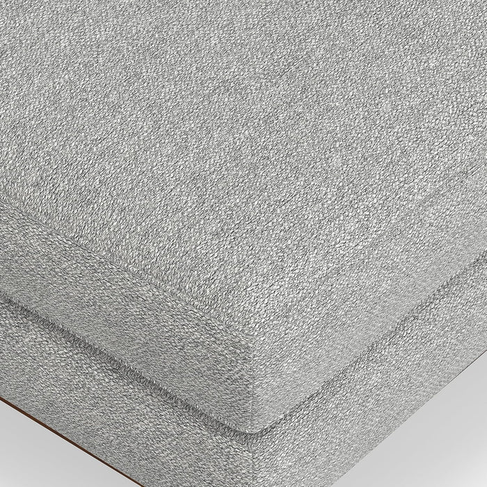 Morrison Mid-Century Modern 72 Inch Wide Sofa with Ottoman Set in Mist Grey Woven-Blend Fabric for the Living Room and Family Room