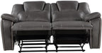 Manual Recliner Loveseat - Charcoal Faux Leather