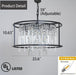 Black Modern Chandelier 23.6 Inch Dimmable Farmhouse
