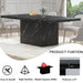 71" Black Faux Marble Dining Table for 6-8, Rectangle Dining Room Table