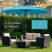 Patio Umbrella Outdoor with Push Button Tilt, 10 Ft Aqua Blue