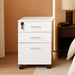 3 Drawer Mobile File Cabinet, Rolling Vertical Filing Cabinet Fits A4, Legal Paper and Letter Paper for Home Office, White with Lock