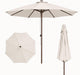 9FT Patio Umbrella, Outdoor Table Umbrella with Rope Pulley Lift, 3 Adjustable Heights, Market Umbrellas for Backyard, Pool and Deck, UPF50+