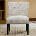 Botticelli Fabric Armless Contemporary Accent Chair, Script Print
