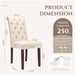 Tufted Dining Chairs Set of 4, Accent Parsons Diner Chair Upholstered Fabric Stylish Kitchen Chairs with Solid Wood Legs and Padded Seat, Beige