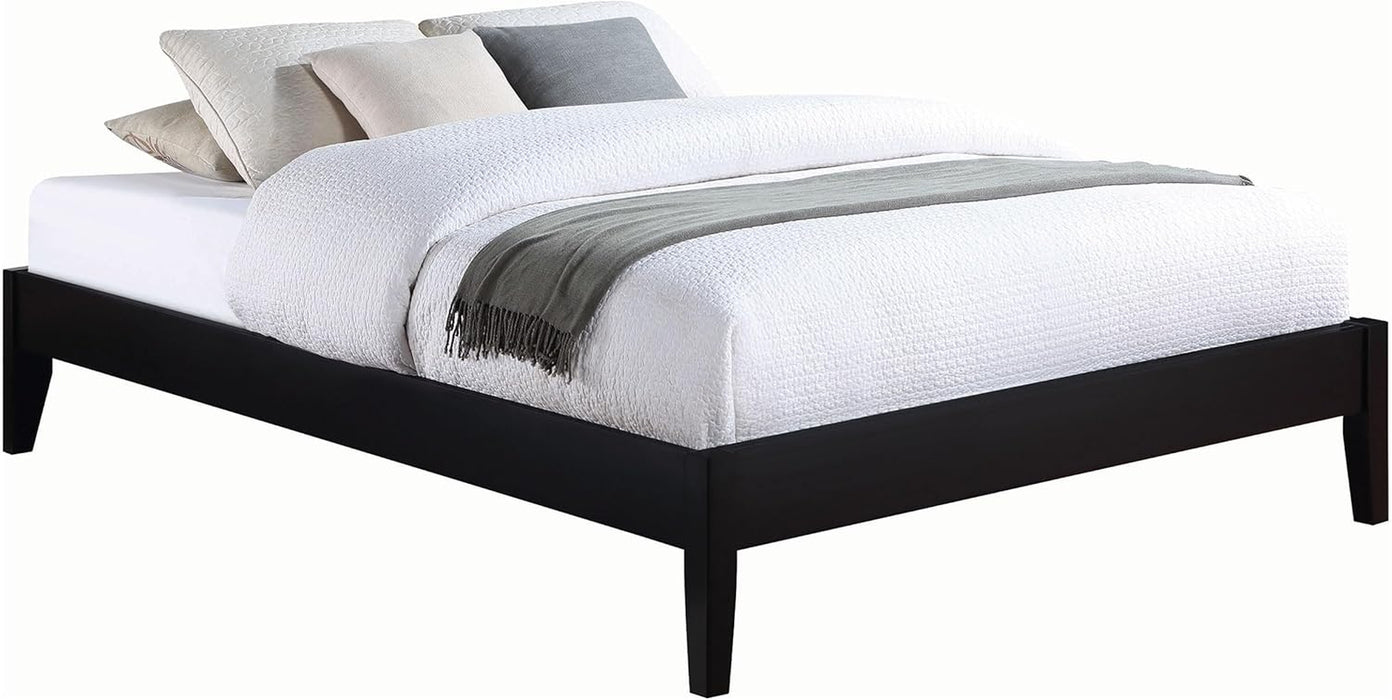 Home Furnishings - Hounslow - Wood - Universal Platform Bed with Fully Slatted Frame, Pre-Drilled Holes and Center Rail - Bedroom - Queen Size - Black - 306129Q