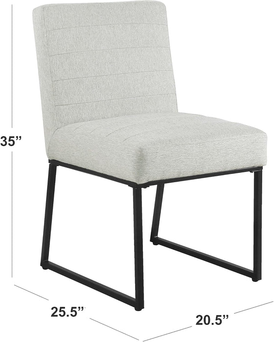 Channeled Metal Dining Chair - Sustainable Gray Woven (Single Pack)