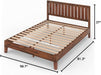 Vivek Deluxe Wood Platform Bed Frame with Headboard, Wood Slat Support, No Box Spring Needed, Easy Assembly, Queen