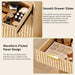 47“Makeup Vanity Desk with 44.8" Mirror and Lights, Vanity Desk with 7 Drawers, Makeup Vanity Table with a Glass Tabletop, 3 Color Modes & Adjustable Brightness Dressing Table, Bedroom,Oak