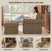 Brown Chenille Accent Chair With Substantial Ottoman