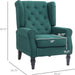 Dark Green Wingback Accent Chair Tufted Upholstery