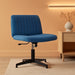 Criss Cross Chair Armless Cross Legged Office Desk Chair Adjustable Swivel Ergonomic Gaming Chair No Wheels Backrest with Wide Seat Native Sponge Computer Task Vanity Chair for Home Office,Blue