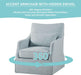 Light Blue Upholstered Handcrafted Midcentury Armchair 28In