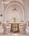 47-Inch round Dining Table for 4-6 People, Pedestal Kitchen Table
