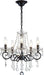 Small Crystal Chandelier, Modern Black Chandelier Dining Room Light Fixture, Mini Crystal Pendant Light for Bedroom Ceiling Light Fixture for Living Room Entryway Kitchen Island Hallway
