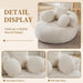Round Oversized Floor Chair Beige Chenille Utility