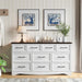 10 Drawer Dresser for Bedroom, 59" Wide Farmhouse Chest of Drawers with Brushed Metal Handle, Wood Dresser TV Stand, Closet Organizers and Storage Cabinet for Bedroom, Living Room, White