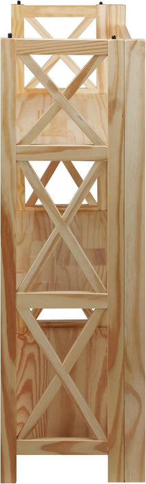 Montego 3-Shelf Folding Bookcase, Natural , 27.5" Wide