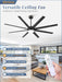 Contemporary Black Ceiling Fan With Integrated Lighting