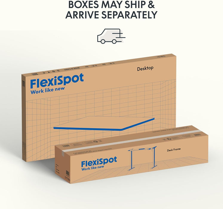 EN1 Whole-Piece Standing Desk 48 X 24 Inches Height Adjustable Desk, Electric Sit Stand Desk Home Office (Black Frame + Mahogany Top, 2 Packages)