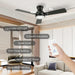 42 Inch Flush Mount Ceiling Fan with Light, Quiet DC Motor, 3CCT Dimmable LED, Low Profile for Bedroom Home Office (Matte Black)