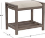 Gray Upholstered Vanity Stool With Linen Upholstery