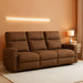 Edenwold Contemporary Faux Leather Manual Reclining Sofa, Dark Brown