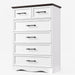 White 6 Drawers Dresser for Bedroom, 44" Tall Modern Dresser & Chest of Drawers with Brushed Metal Handle, Wood Closet Organizers and Storage Cabinet for Bedroom, Living Room