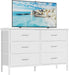 Modern White Dresser with 6 Drawers