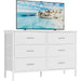 Modern White Dresser with 6 Drawers