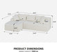 Beige 96 Inch Modular Sectional Sofa PlushCorduroy