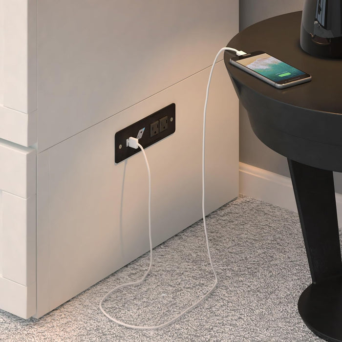 , Southampton Murphy Bed Chest Queen with 6" Mattress, Storage Drawer & Built-In USB Charger, White