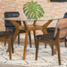 FortyEightInch Tempered Glass Round Dining Table NutmegFinish