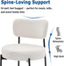 White Boucle Dining Chairs Set of 4, Upholstered Dinner Chair with Metal Frame, Dining Room Chairs with Padded Seat, round Modern Seating for Living Room