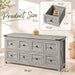 59" Wide Dresser for Bedroom with 8 Drawers, Farmhouse Wood Grey