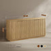 63" Fluted Sideboard Buffet Cabinet with Storage, Oak Modern Wood Credenza Media Console with 4 Doors, Mid Century Sideboard for Living Room Kitchen Entryway