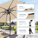 9FT Patio Umbrella with Base, Outdoor Umbrellas with Base Included, 8 Sturdy Ribs, Waterproof Fade Resistant POLYESTER DTY Canopy for Deck, Lawn, Garden, Backyard & Pool, Beige