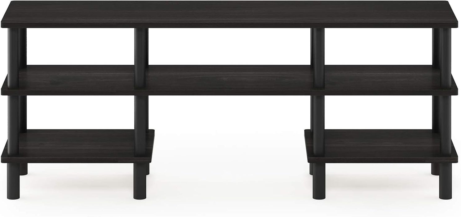 Turn-N-Tube 3-Tier Multipurpose Wide Shelf TV Stand, Espresso/Black
