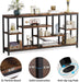 Console Sofa Table, 70.9 Inch Extra Long Table behind Couch with Storage Shelves, 3-Tier Industrial Narrow Entryway Hallway Accent Table for Living Room, Rustic Brown
