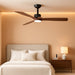 2 Pack 52 Inch Ceiling Fans with Lights, Black Ceiling Fan with Light and Remote Control, Reversible, 3 Wood Blades, 6 Speeds, 3CCT Dimmable, Noiseless, Wood Ceiling Fan for Indoor/Outdoor Use