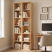 6 Cube Storage Organizer, 6 Tier Tall Skinny Bookshelf, Oak Cube Shelf | 62.4 X 11.8 X 9.3 Wood Narrow Bookcase for Home Office Bedroom Living Room, Anti-Tipping Device