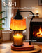 3-In-1 Candle Warmer Lamp with Timer Dimmable, Himalayan Salt Lamp & Passive Diffuser, Gifts for Women, House Warming Gifts New Home Decor, Wax Melt Warmer for Jar Candles (2 Bulbs)